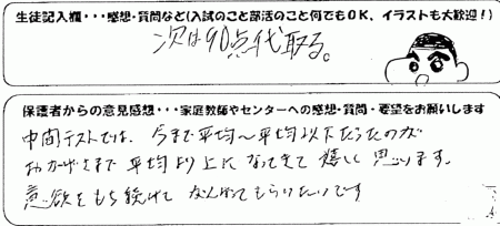 ���ԃe�X�g�ł́A���܂ŕ��ρ`���ψȉ��������̂��A���������܂ŕ��ς���ɂȂ��Ă��Ċ������v���܂��B